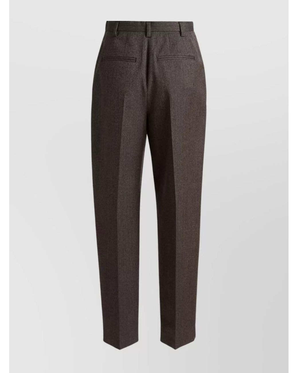 Tory Burch Gray Pleated Tapered Trousers