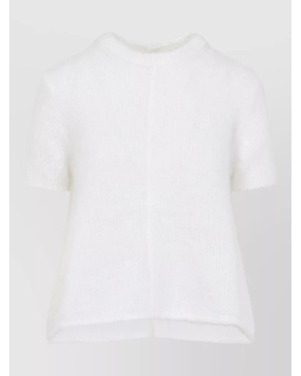 Loewe White Mohair Short Sleeve Sweater