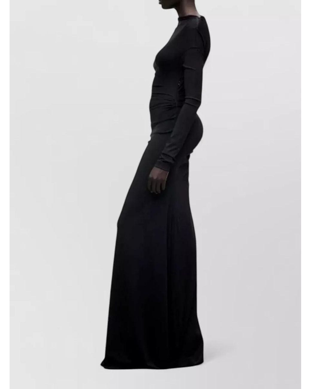 Victoria Beckham Black Draped Maxi Gown