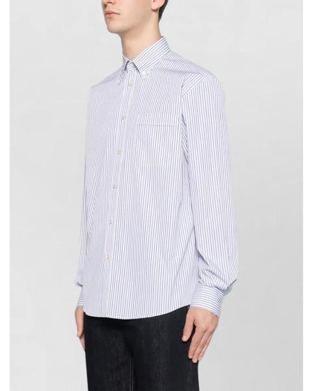 Valentino Garavani White Striped Cotton Shirt for men