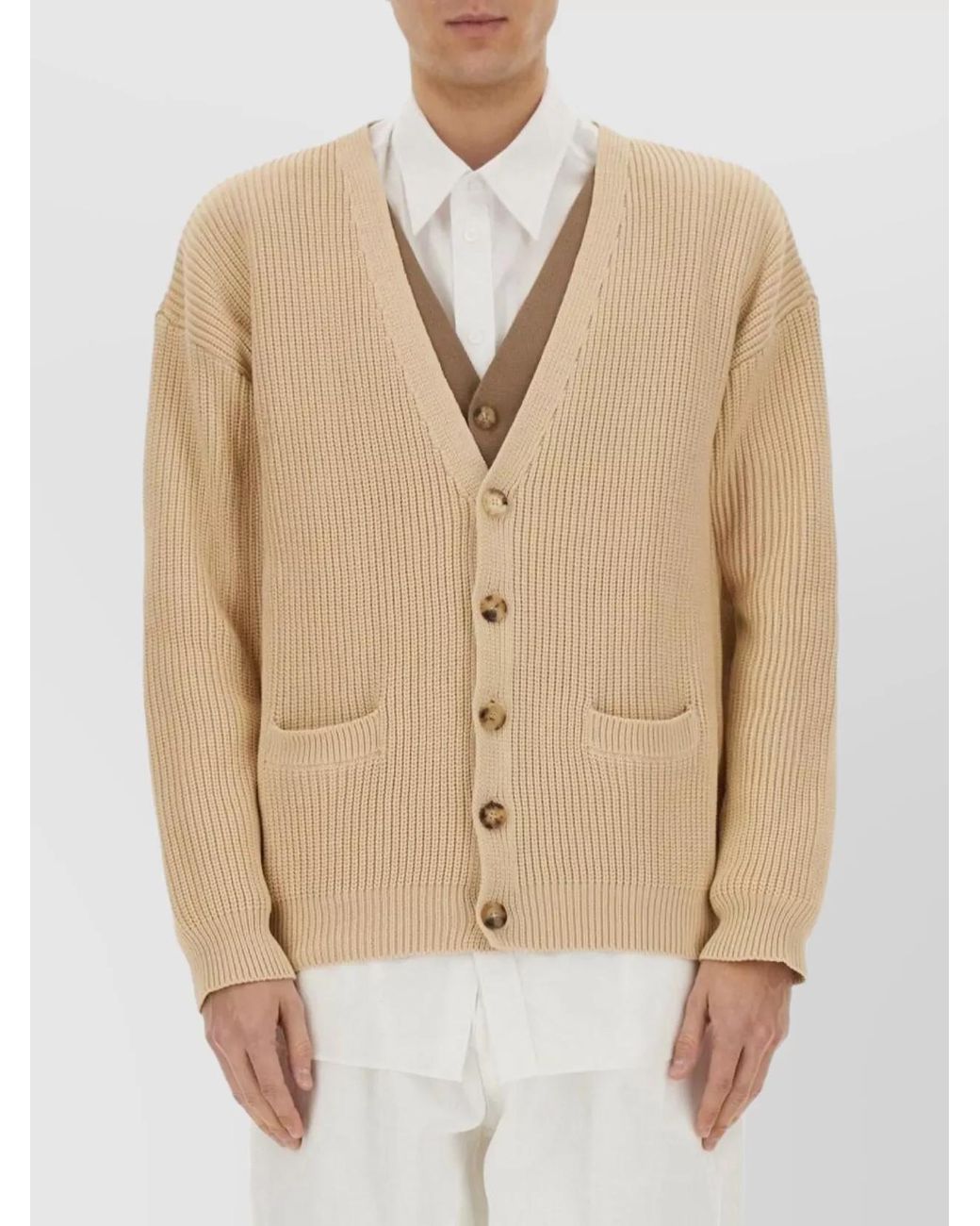 Moschino Natural Regular-Fit Organic Cotton-Blend Cardigan for men