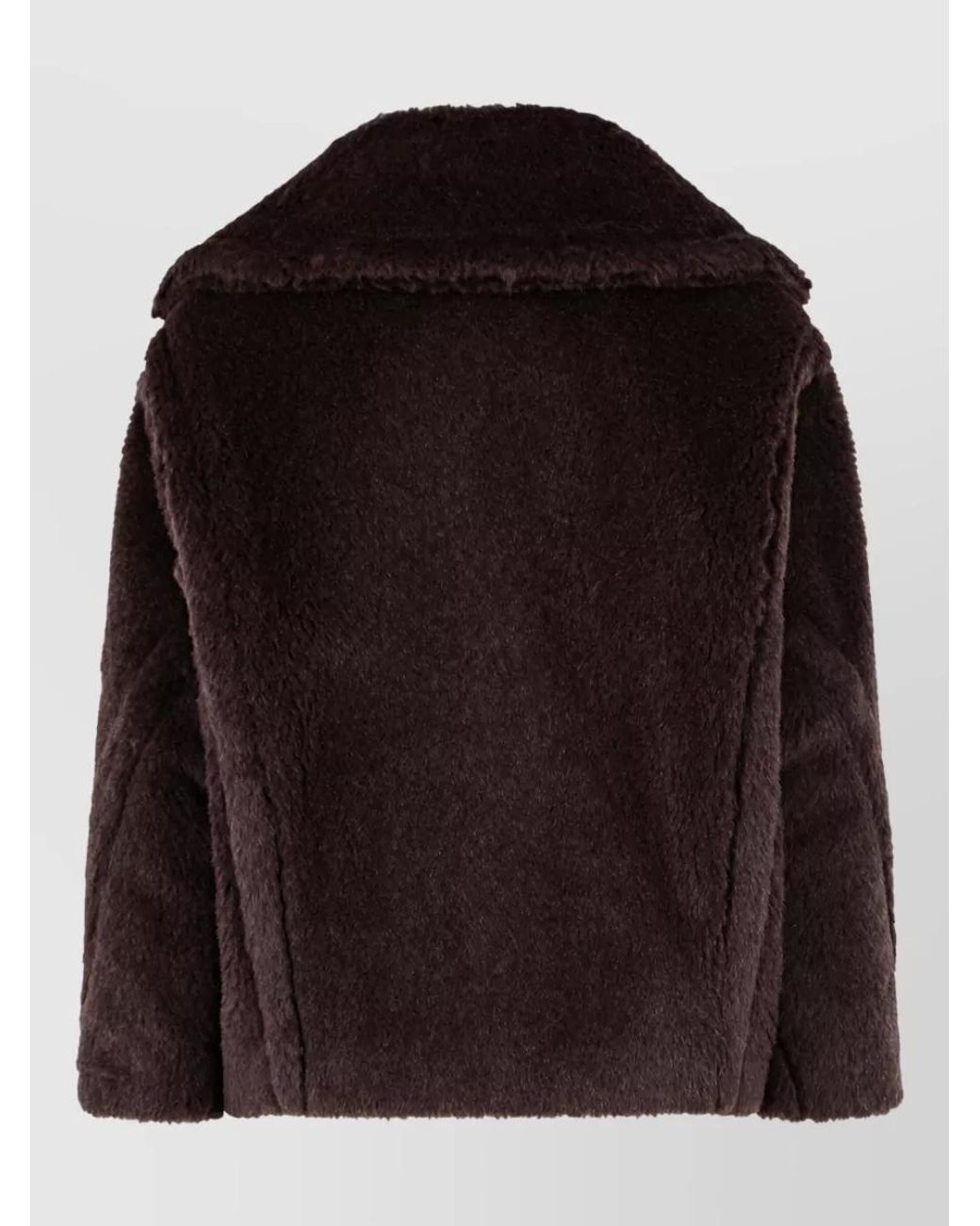 Max Mara Black Alpaca Virgin Wool Silk Biker Jacket