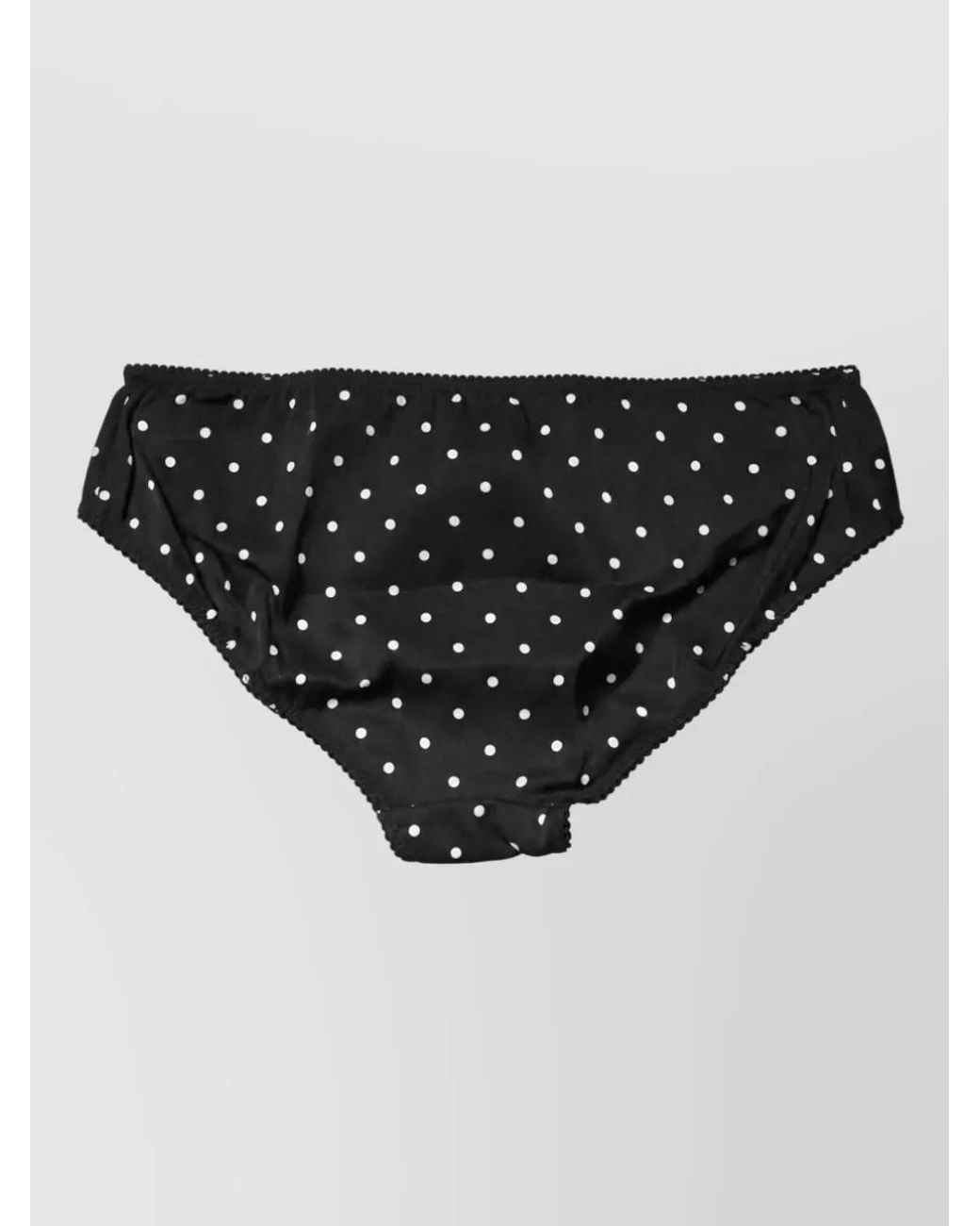 Dolce & Gabbana Black Silk Polka-Dot Mid-Rise Bikini Briefs
