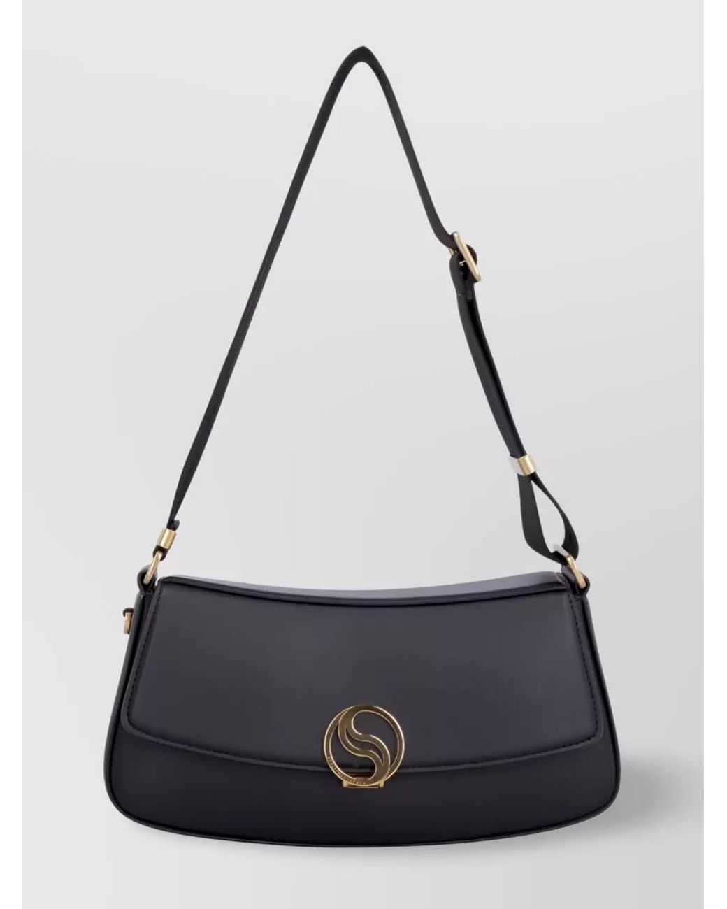 Stella McCartney Black S-Wave Small Alter Mat Shoulder Bag