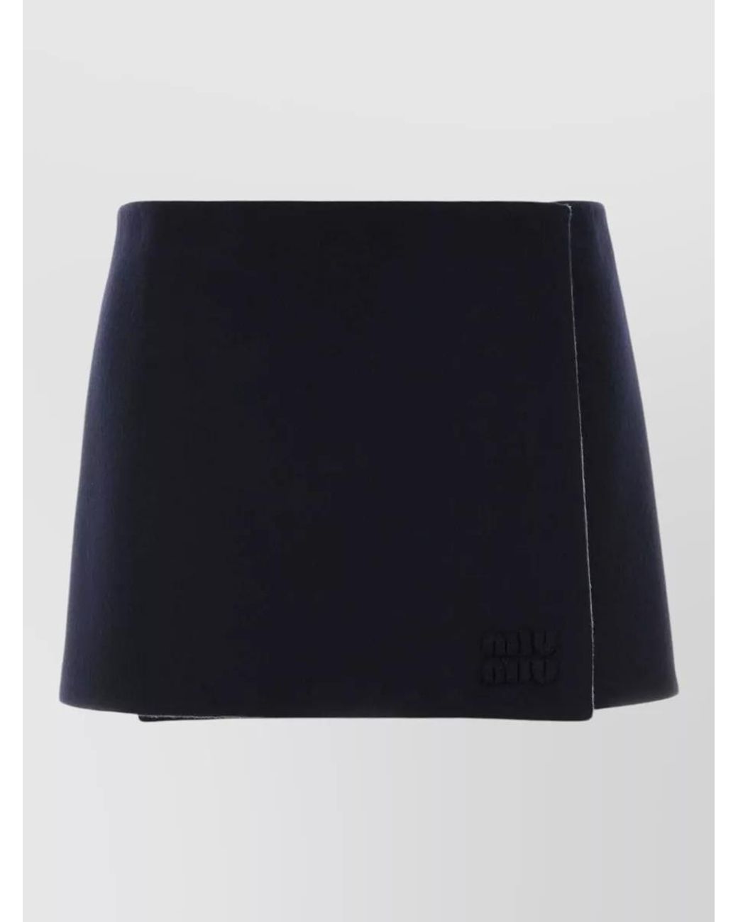 Miu Miu Blue Cashmere Wool Mini Skirt