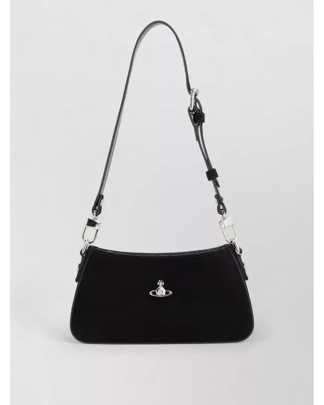 Vivienne Westwood White Tesha Suede Shoulder Bag With Adjustable Strap