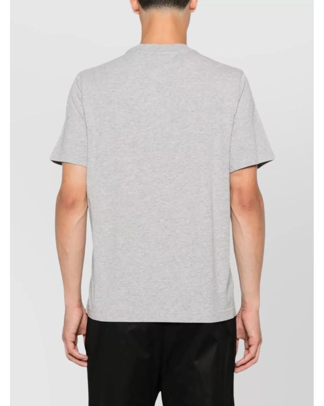 Autry Gray Cotton Crew Neck Short-Sleeve T-Shirt for men