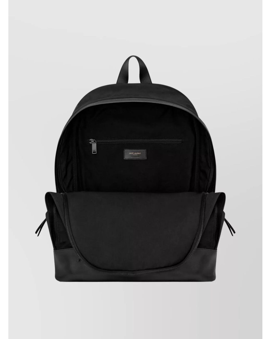 Saint Laurent Black Nylon Canvas And Leather Backpack for men