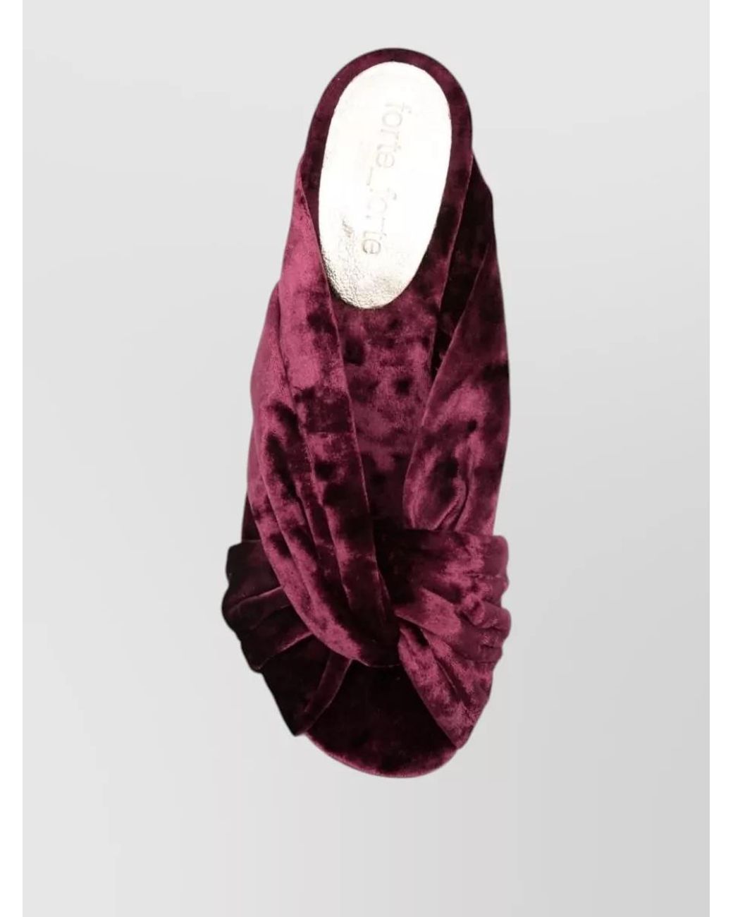Forte_forte Red Velvet Block-Heel Mules