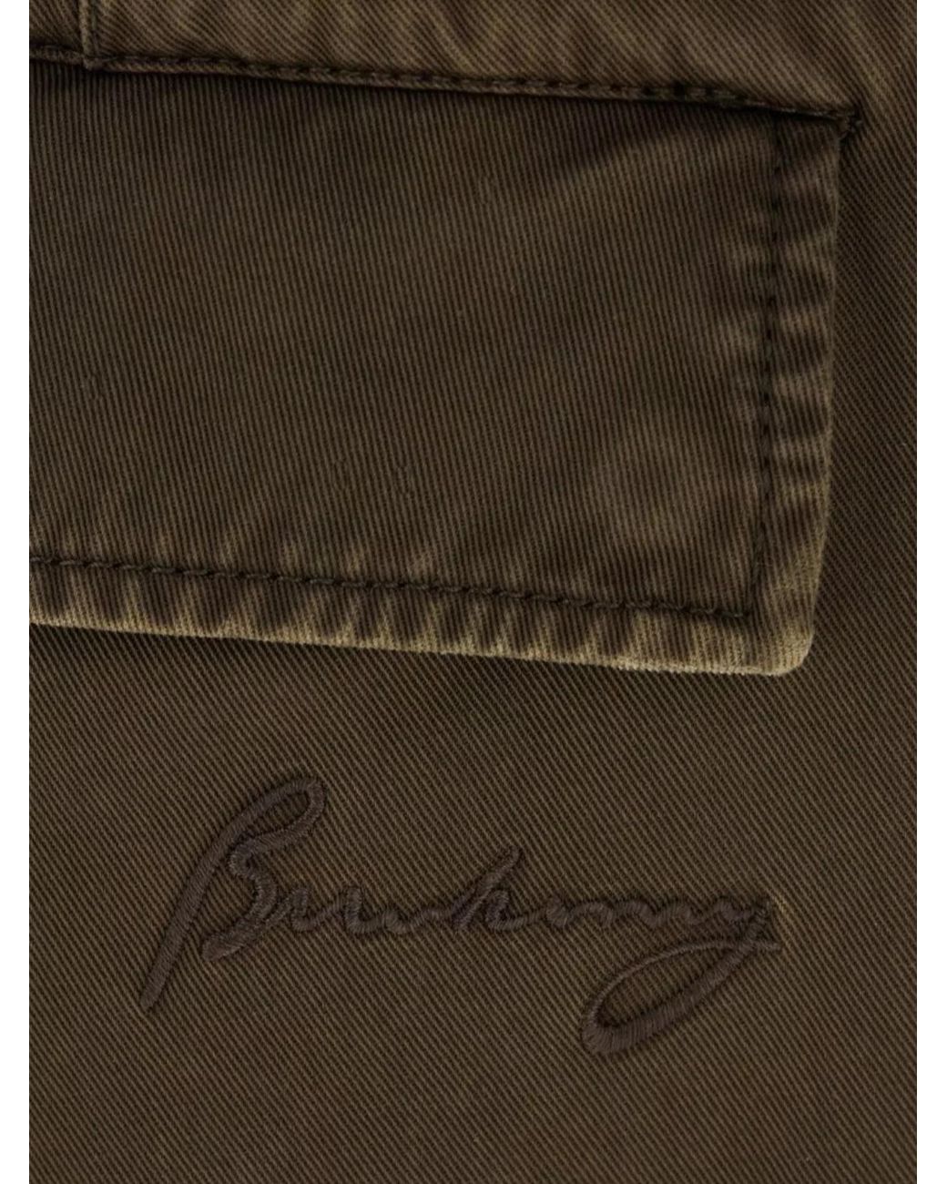 Burberry Brown Cotton Straight-Leg Cargo Trousers for men