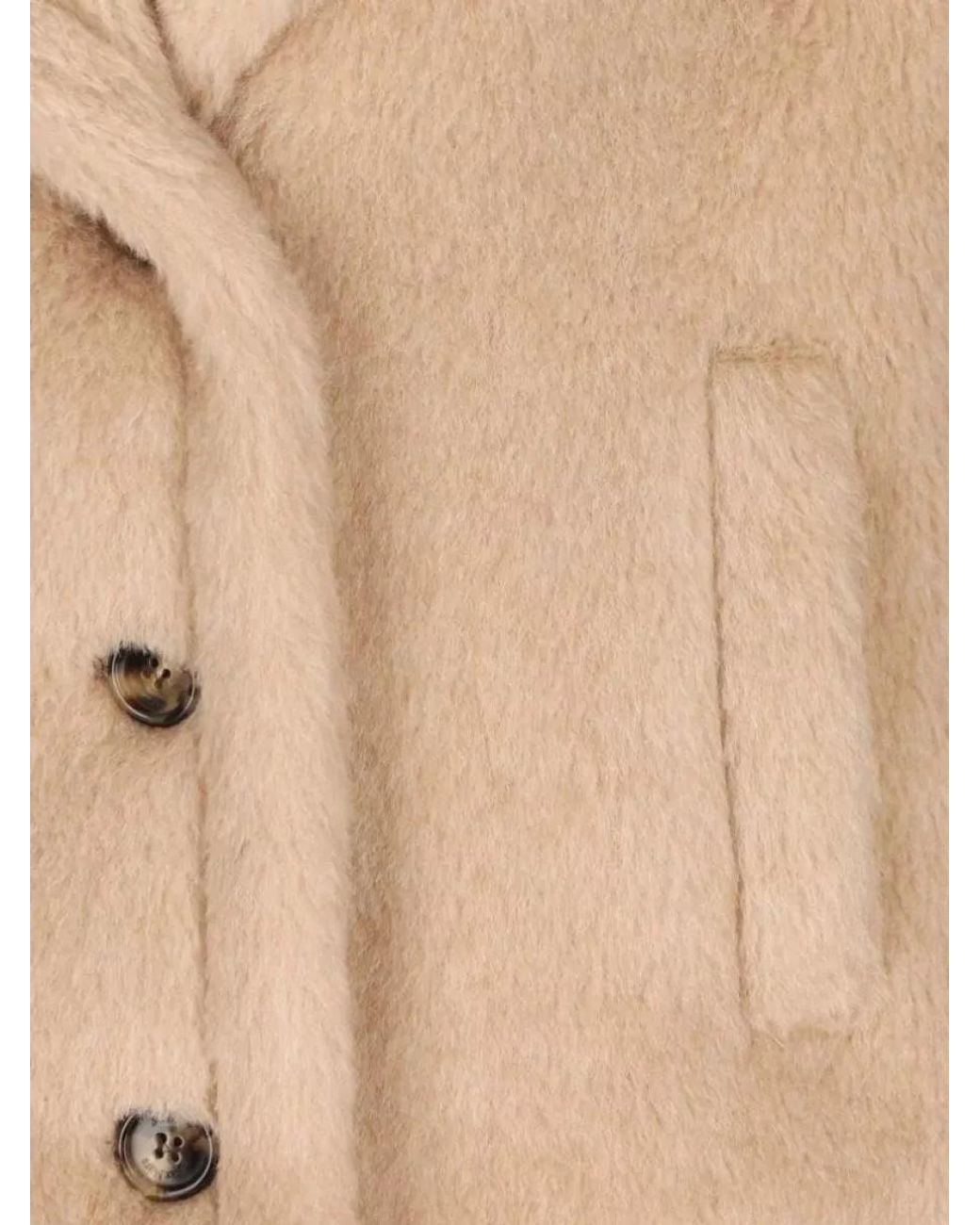Max Mara Natural Silk Alpaca Wool Cape Coat
