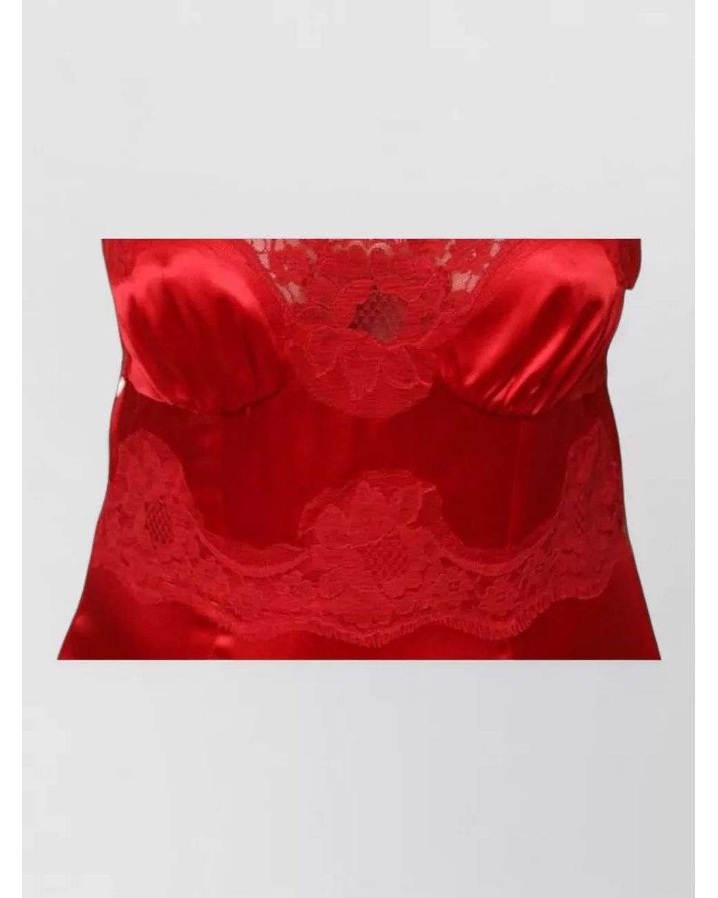 Dolce & Gabbana Red Silk Lace Trim Sleeveless Maxi Nightdress