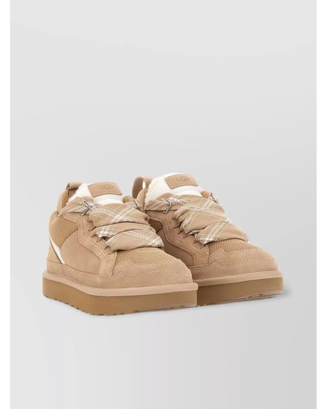 Ugg Natural Lowmel Panelled Suede Sneakers