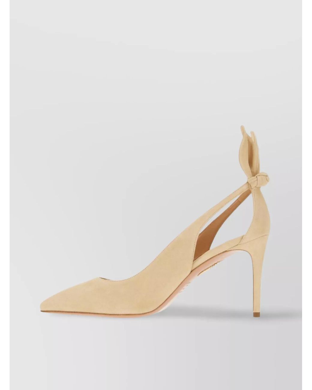 Aquazzura White Suede Bow-Tie 85 Mm Pumps