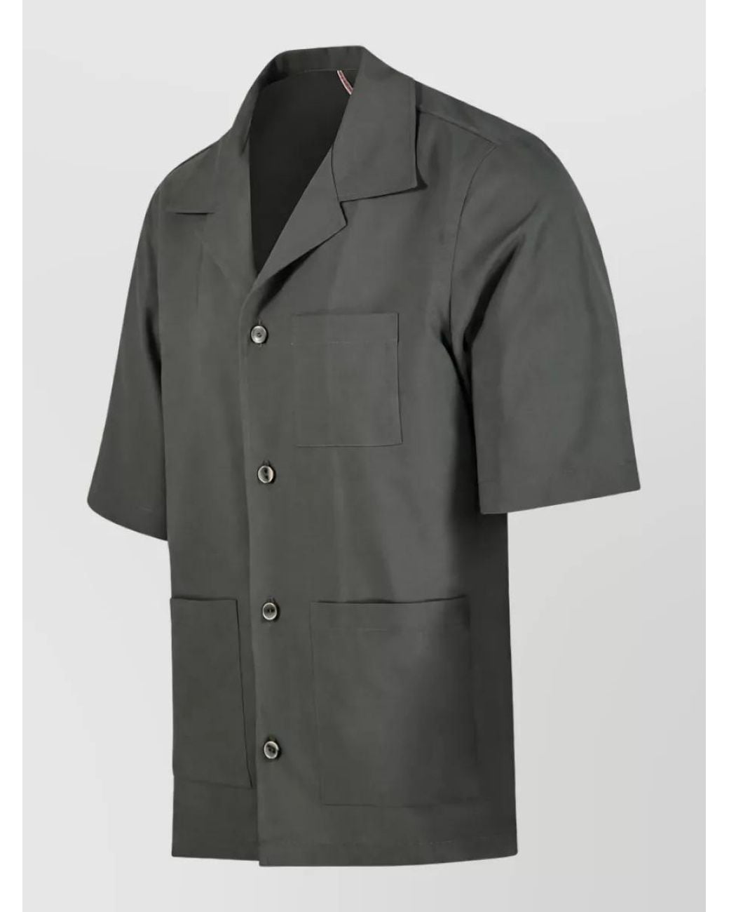 Santaniello Gray Wool Shirt Jacket for men