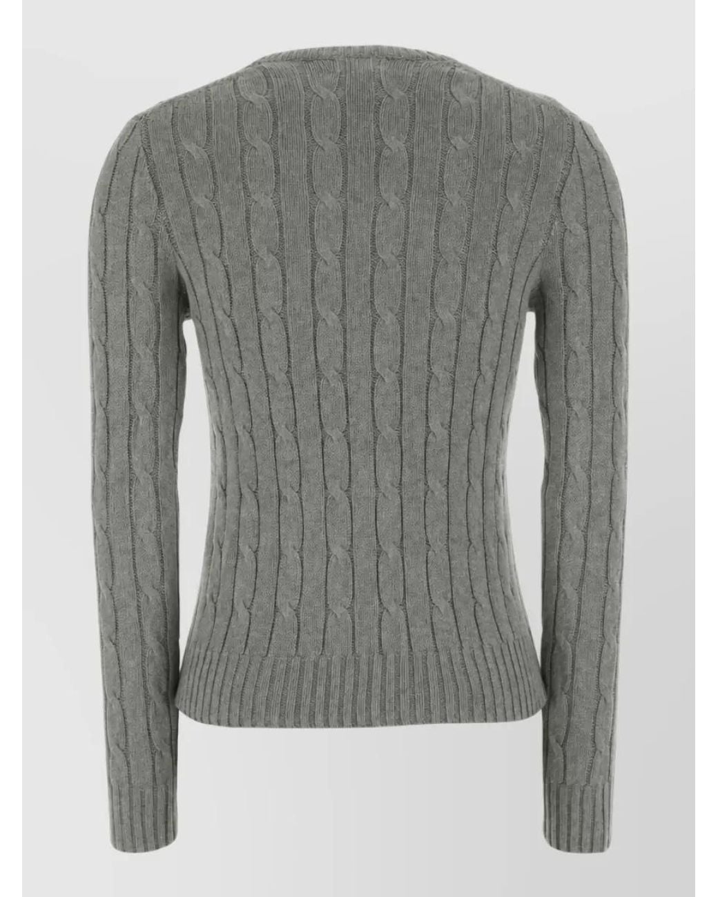 Polo Ralph Lauren Gray Cotton Cable Knit Sweater