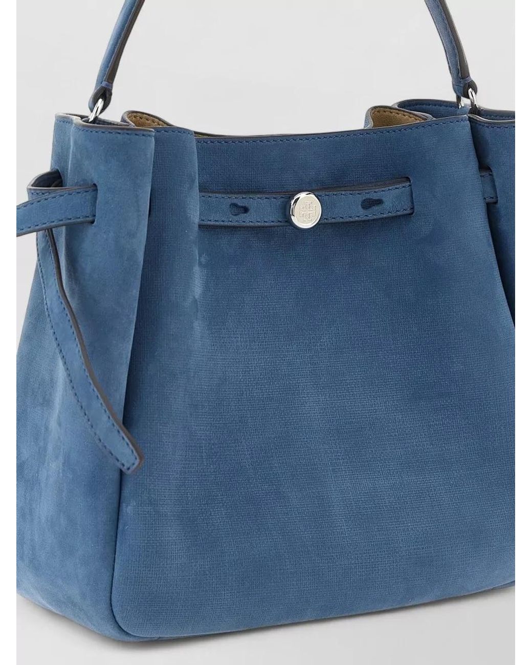Tory Burch Blue Romy Leather Bucket Bag