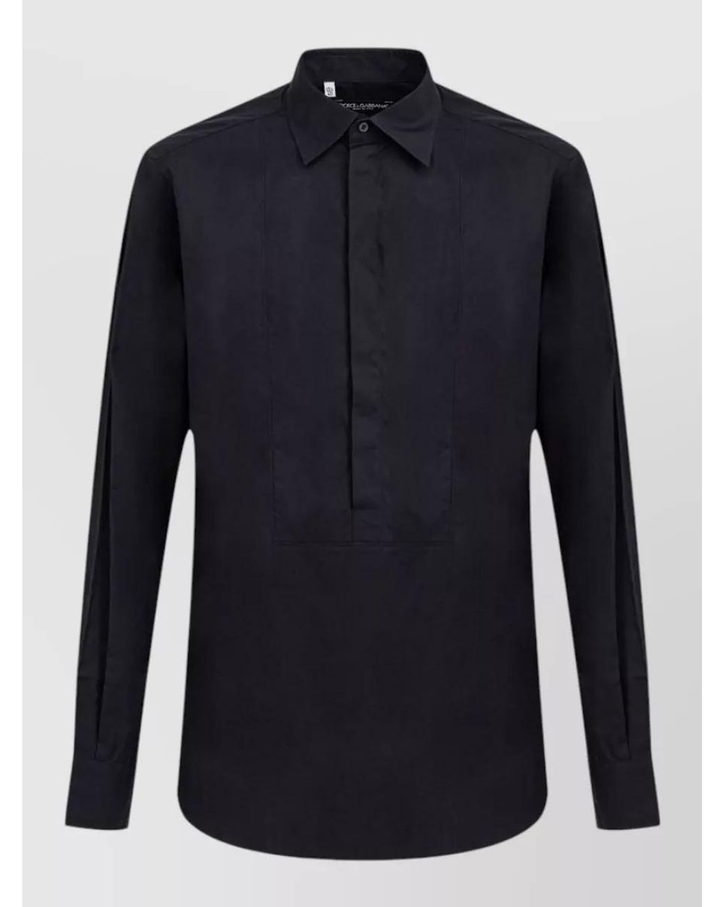 Dolce & Gabbana Blue Pleated Cotton Shirt for men