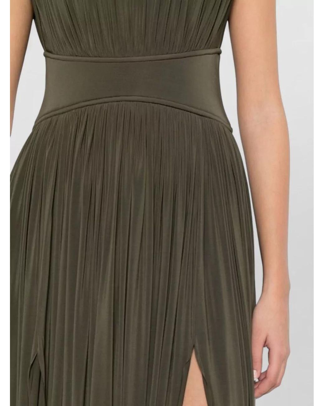 Zimmermann Green Pleated Sleeveless Maxi Dress
