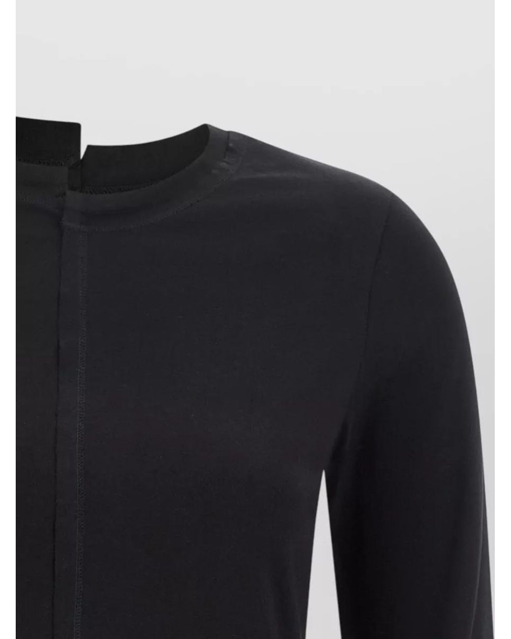 Y-3 Black Cotton Asymmetric Long-Sleeve T-Shirt