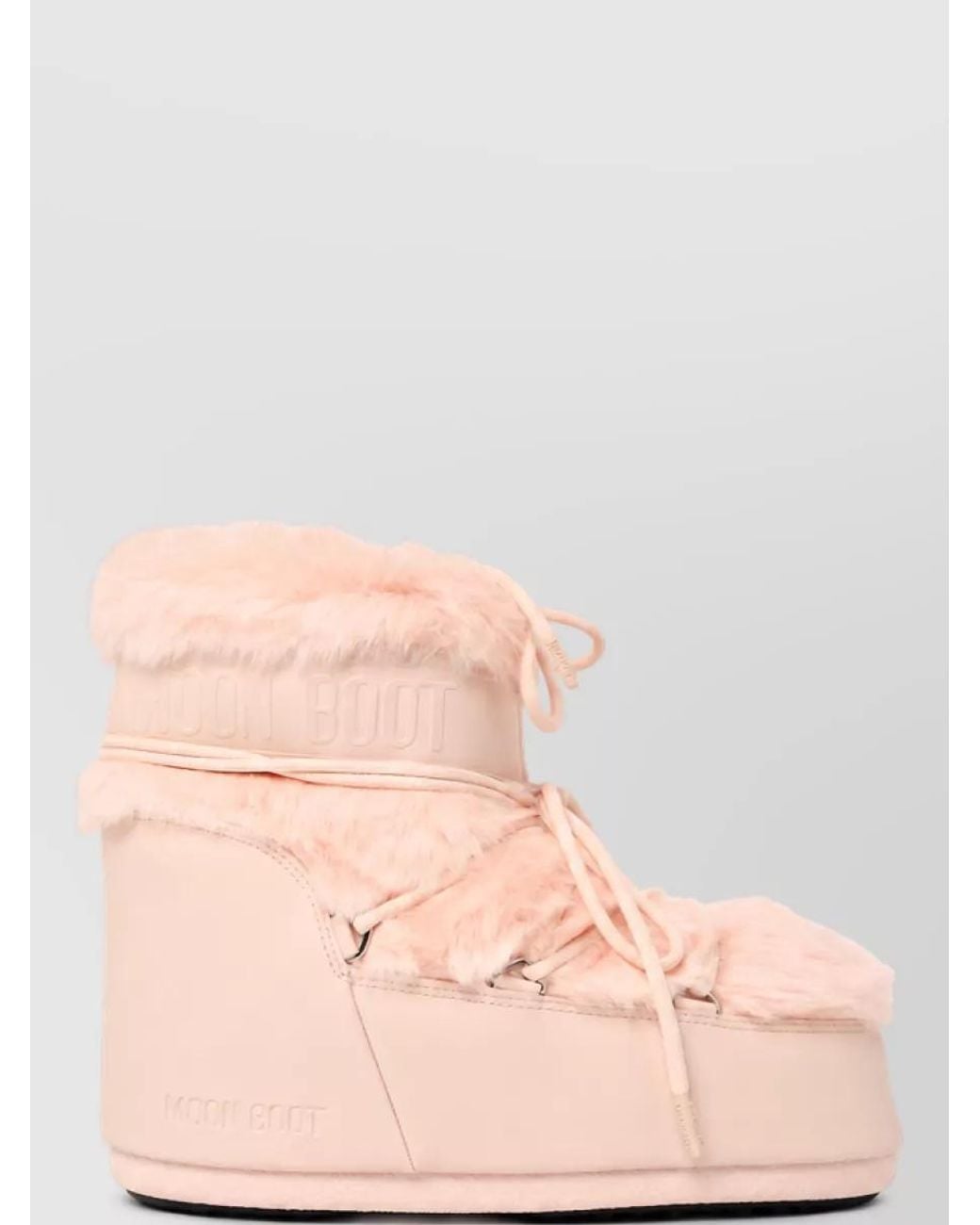 Moon Boot Pink Faux Fur Ankle Boots