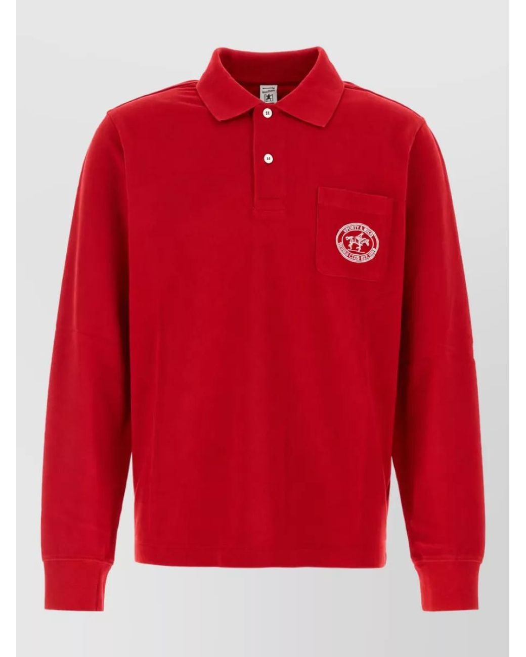 Sporty & Rich Red Cotton Polo Shirt for men