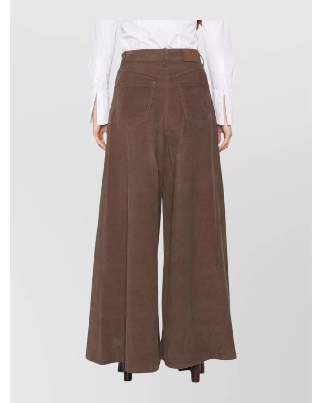 Brunello Cucinelli Brown Cashmere Wide-Leg Trousers