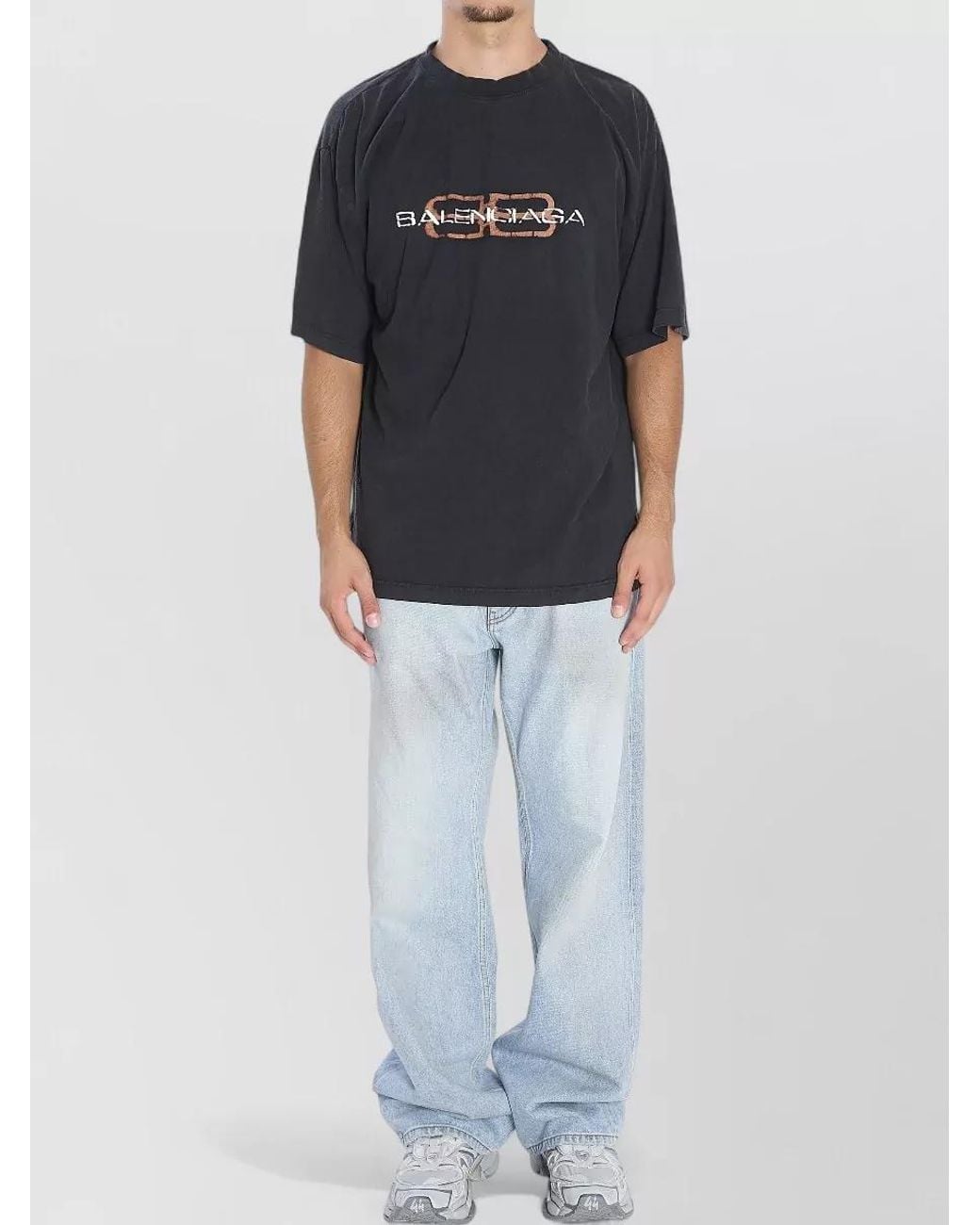 Balenciaga Black Cotton Printed Regular-Fit T-Shirt for men