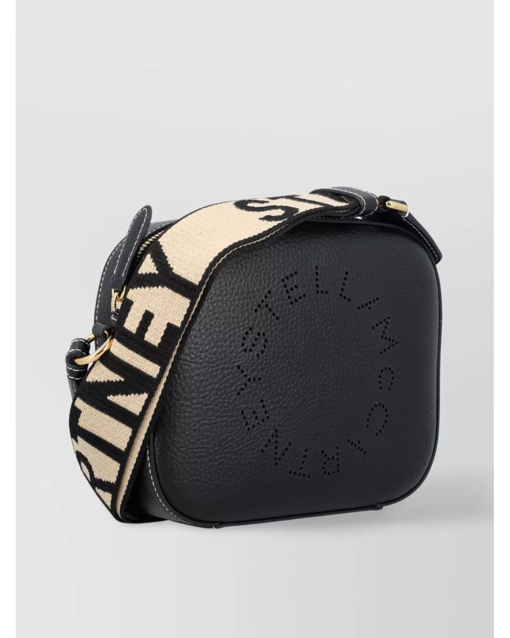 Stella McCartney Black Stella Logo Mini Faux Leather Cross-Body Bag
