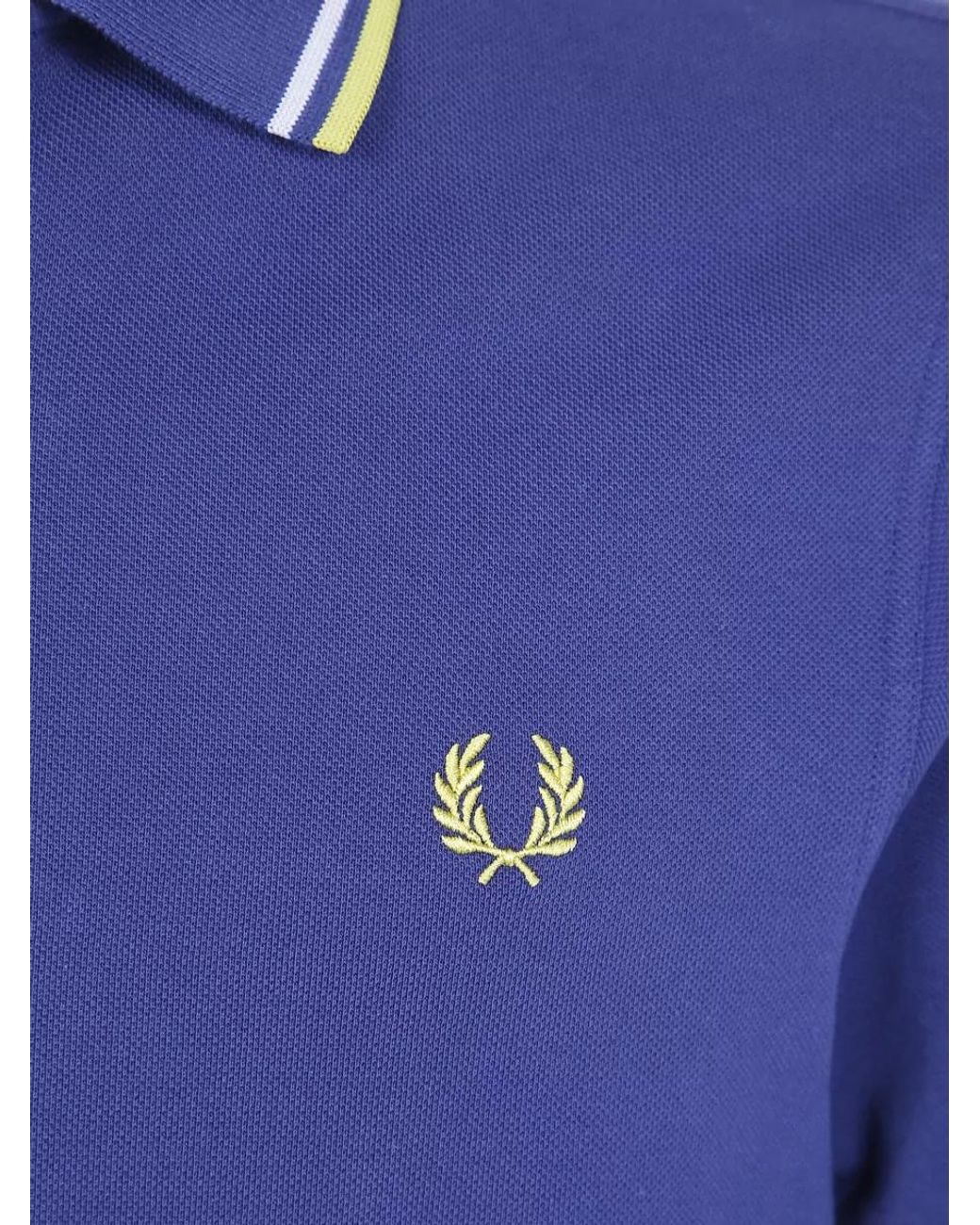 Fred Perry Blue Cotton Polo Shirt for men