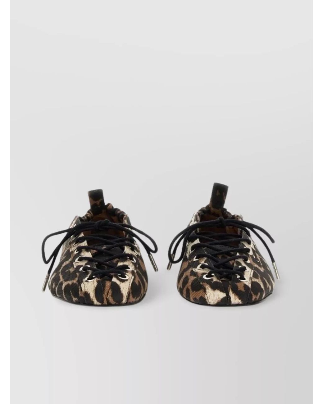 Ganni Black Printed Ballerina Flats