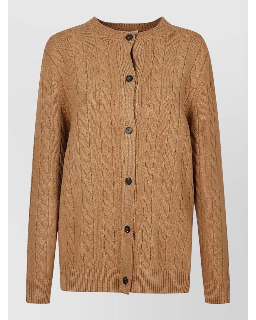 The Row Brown Fine-Knit Cardigan