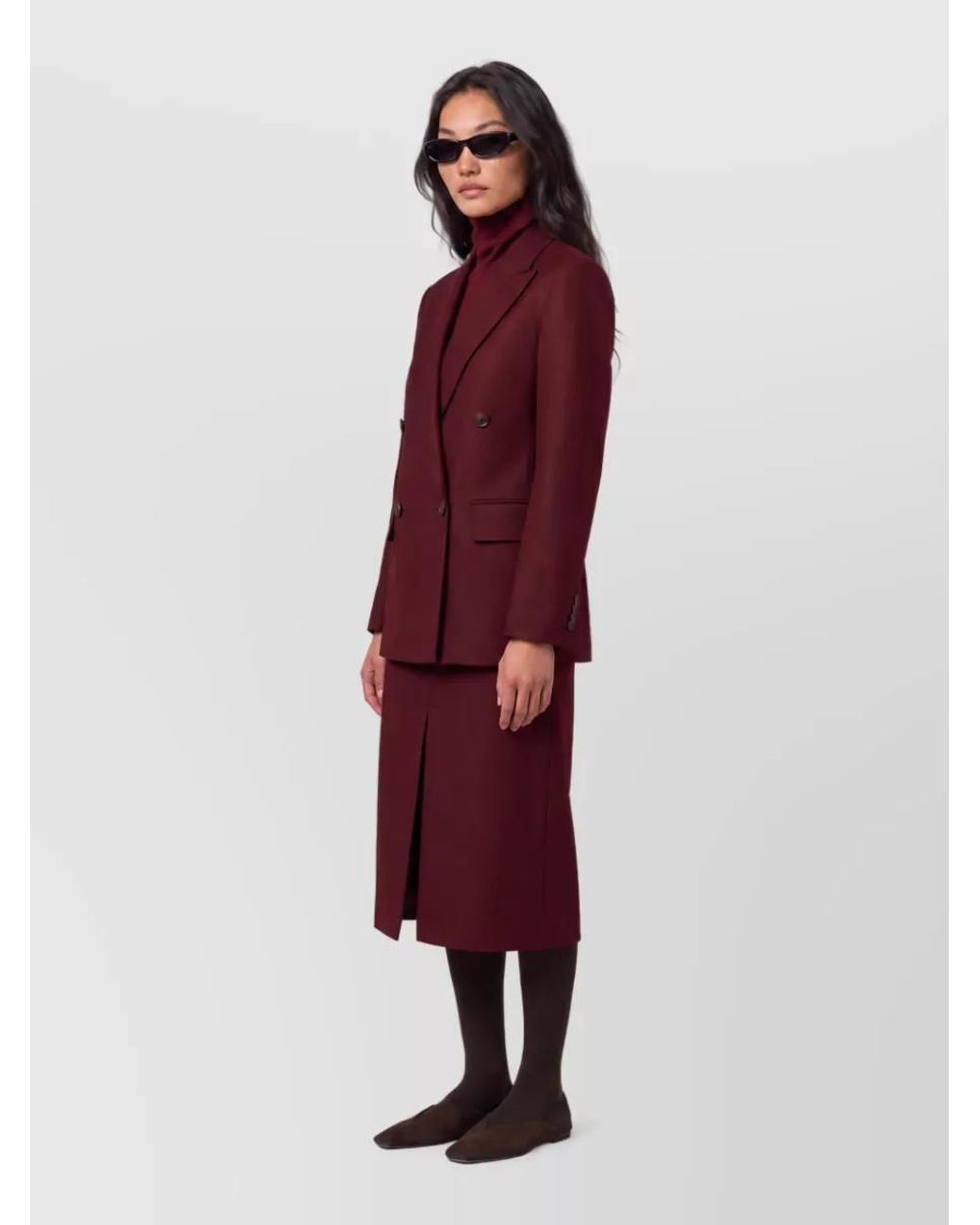 Max Mara Red Wool Double-Breasted Jacket