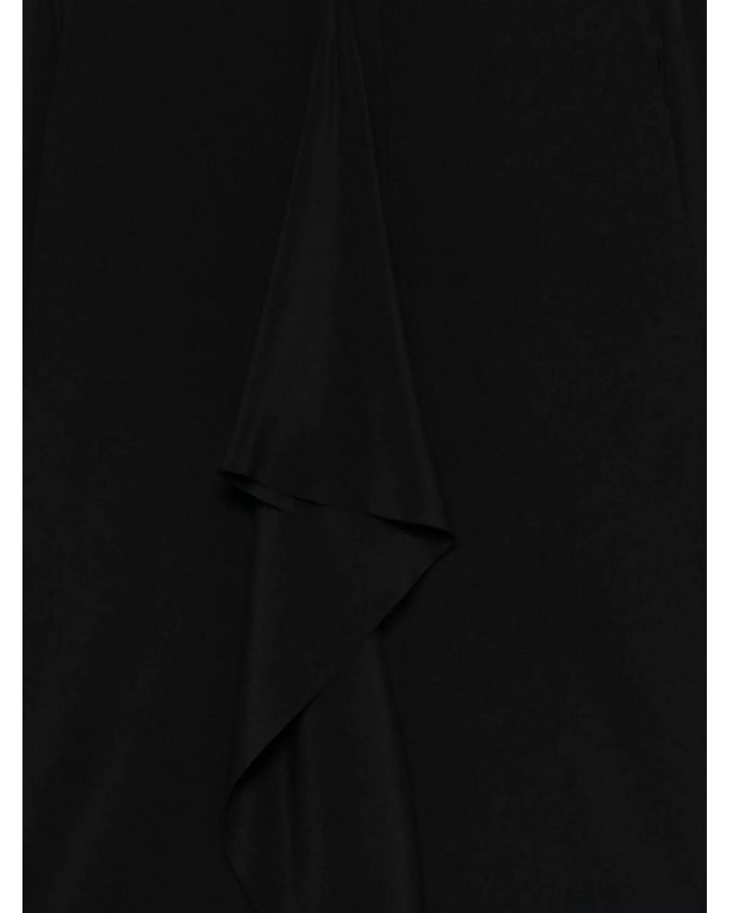 Alberto Biani Black Silk Ruffled Blouse