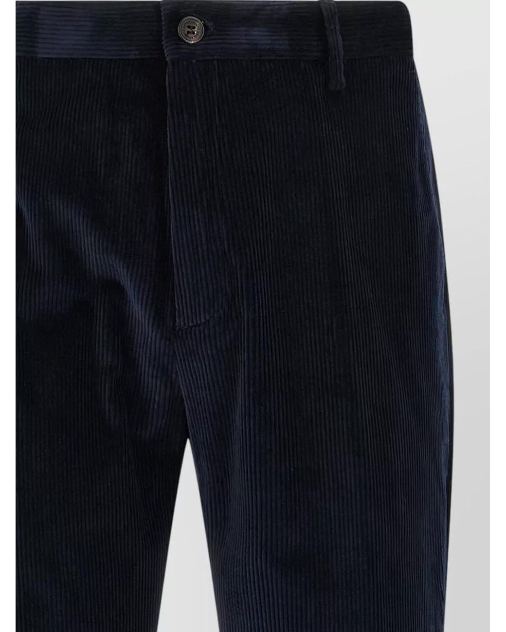 Department 5 Blue Corduroy Cropped Straight-Leg Trousers for men