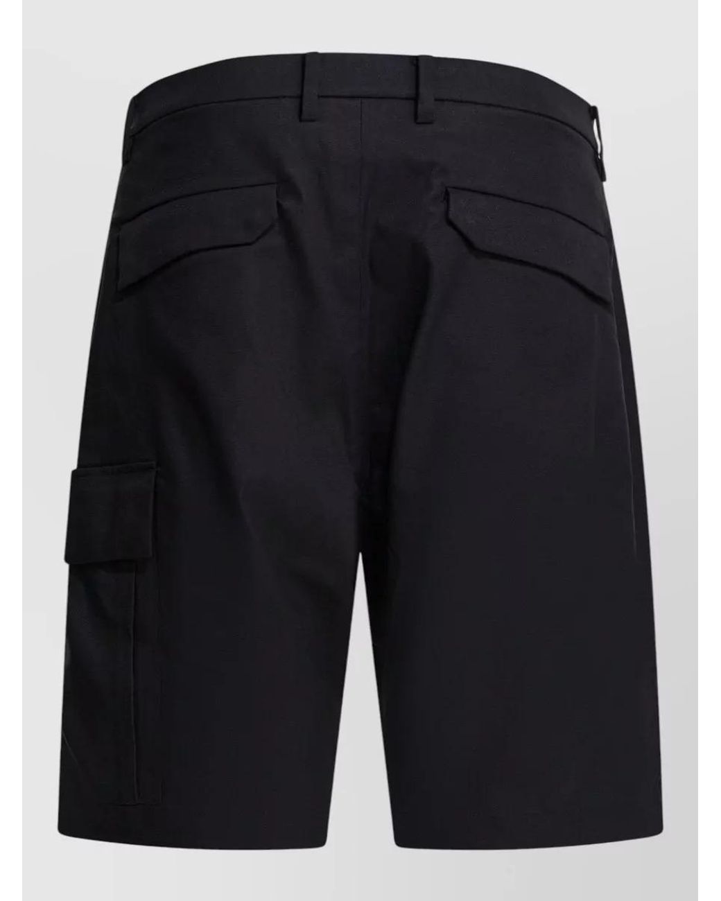 C P Company Black Polyester Cargo Shorts for men