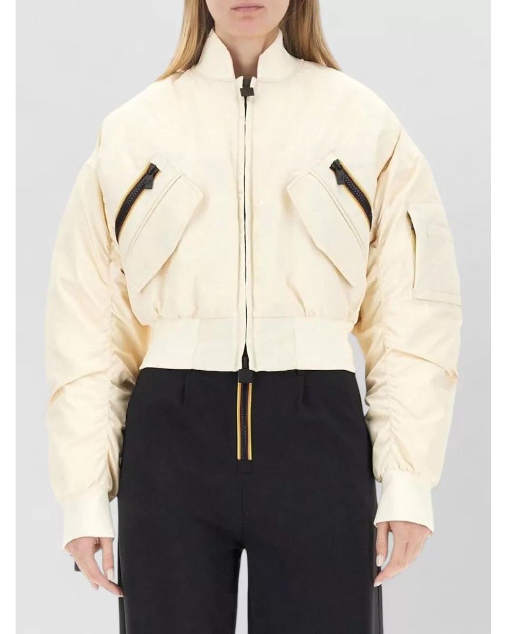 K-Way Blue Cropped Puffer Jacket