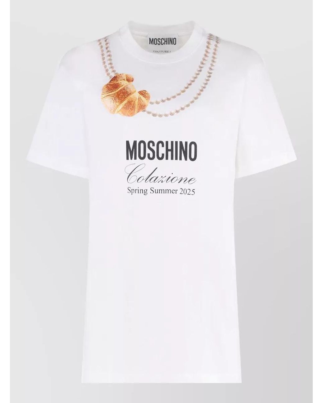 Moschino White Cotton Printed T-Shirt
