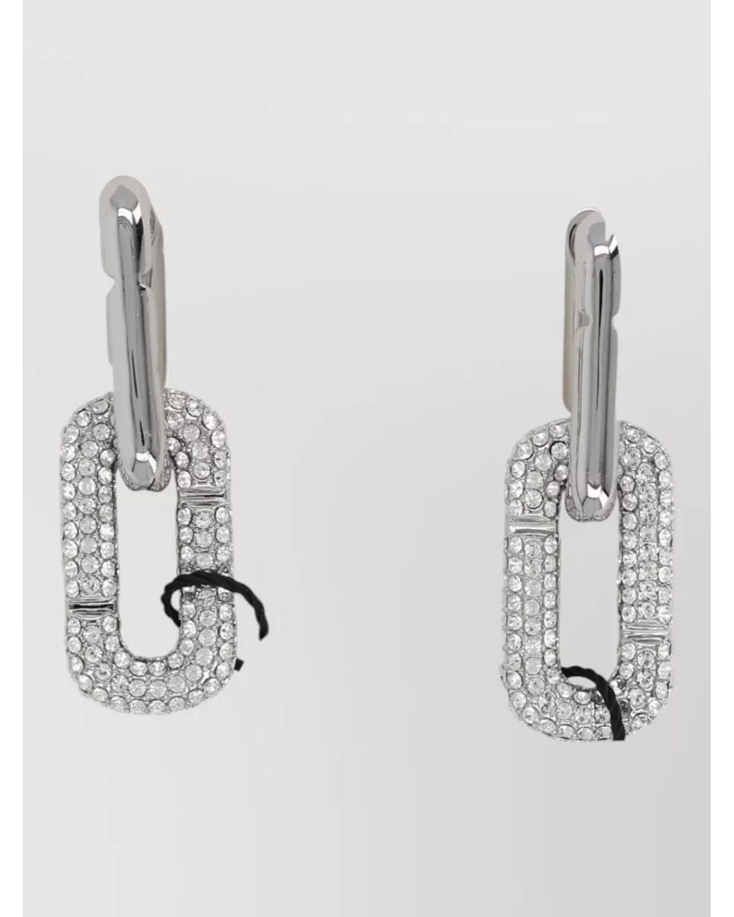 Marc Jacobs White Crystal-Embellished Drop Earrings
