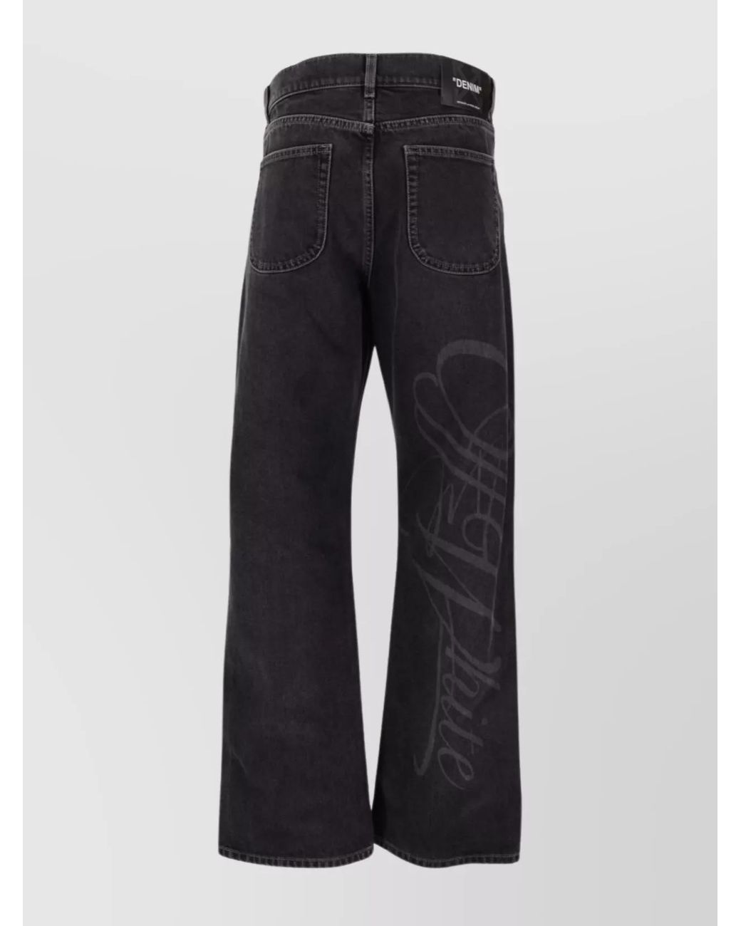 Off-White c/o Virgil Abloh Blue Cotton Wide-Leg Jeans for men
