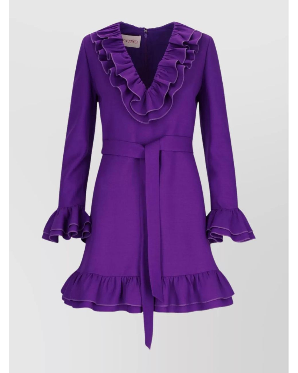 Valentino Purple Silk Mini Dress