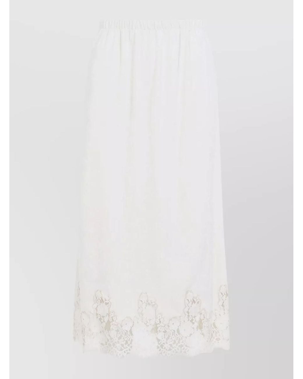 Alberta Ferretti White Midi Pencil Skirt