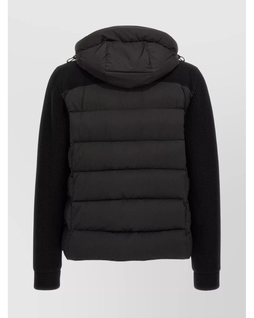 Moorer Black Wool Cashmere Hooded Down Puffer Jacket for men