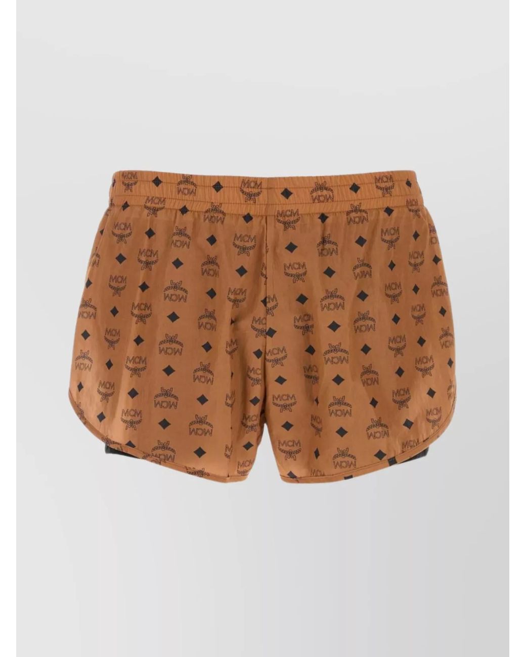 MCM Brown Printed Nylon Shorts for men