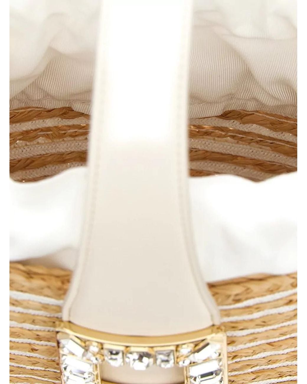 Roger Vivier Natural Raffia Mini Bucket Bag
