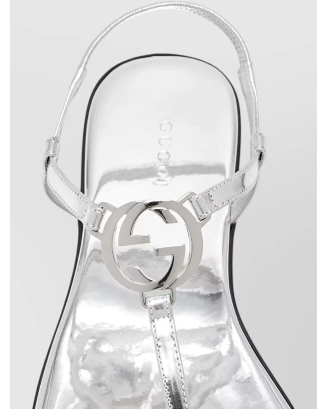 Gucci White Leather Thong Sandals