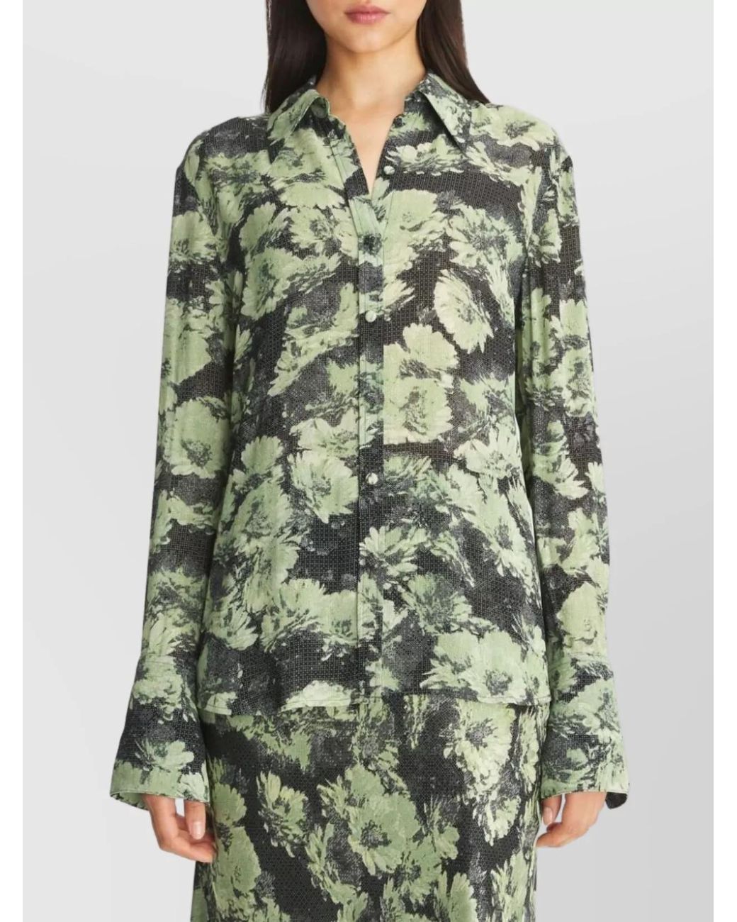 Tory Burch Green Printed Shirt
