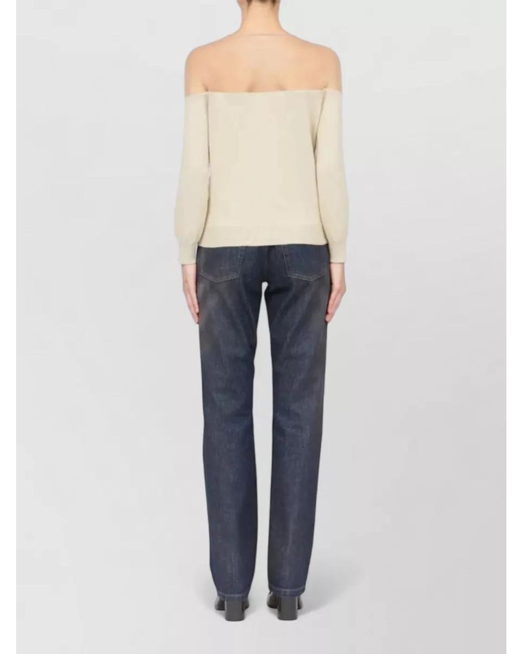 MM6 by Maison Margiela Natural Off Shoulder Cardigan