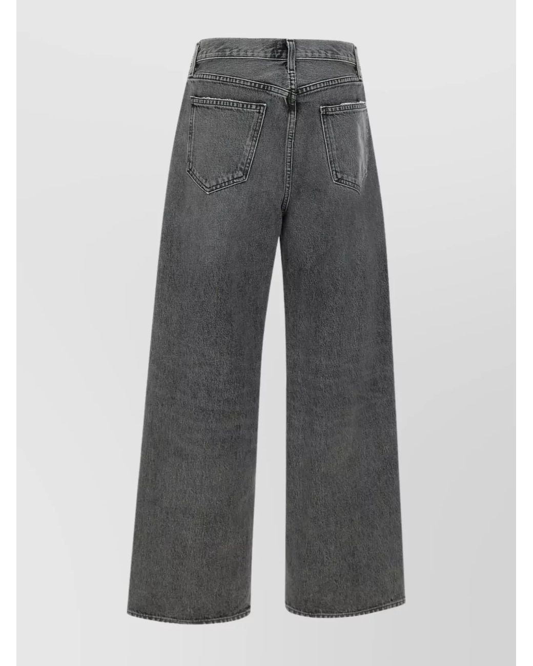 Agolde Gray Denim Wide-Leg Jeans