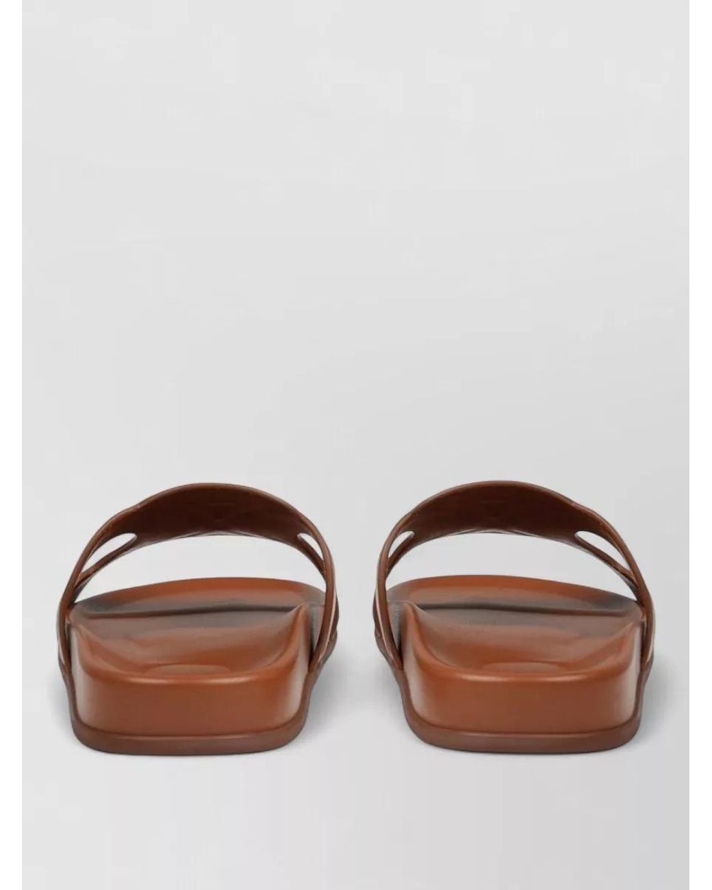 Céline Brown Leather Logo Slides
